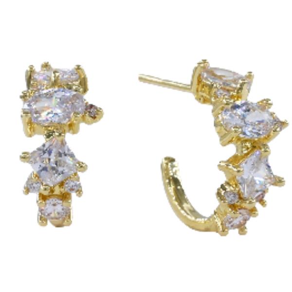 CZ Half Hoop Earring