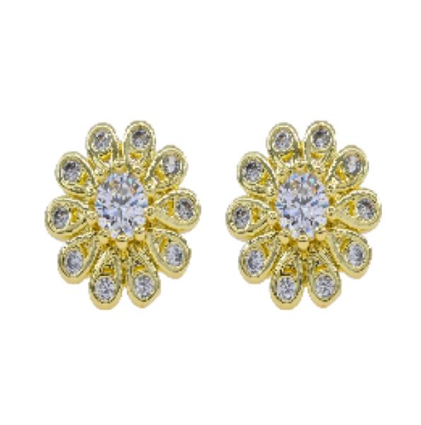 CZ Flower Stud Earrings