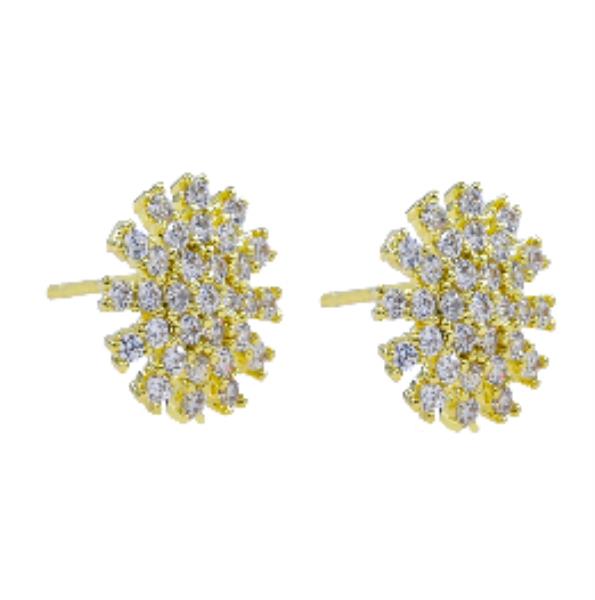 CZ Starburst Cluster Stud Earring