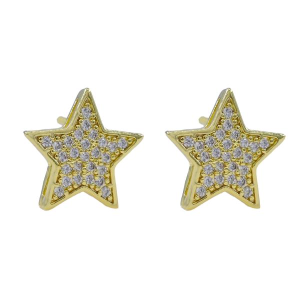 CZ Pave Crystal Star Stud Earrings