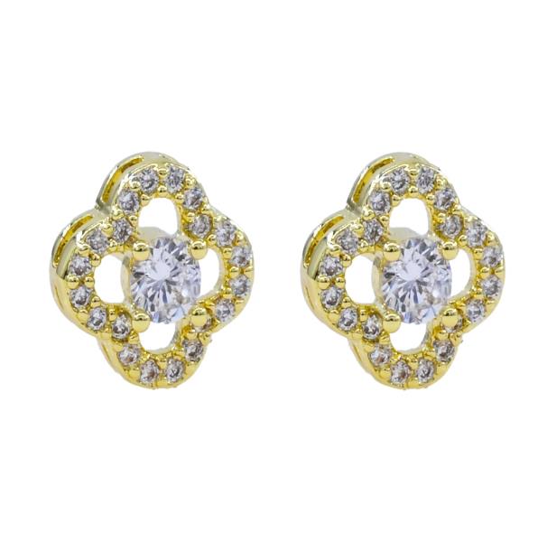 Clover CZ Stud Earrings