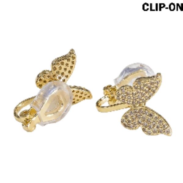 CZ Butterfly Clip On Earring