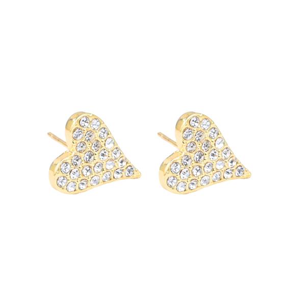 Rhinestone Heart Stud Earrings