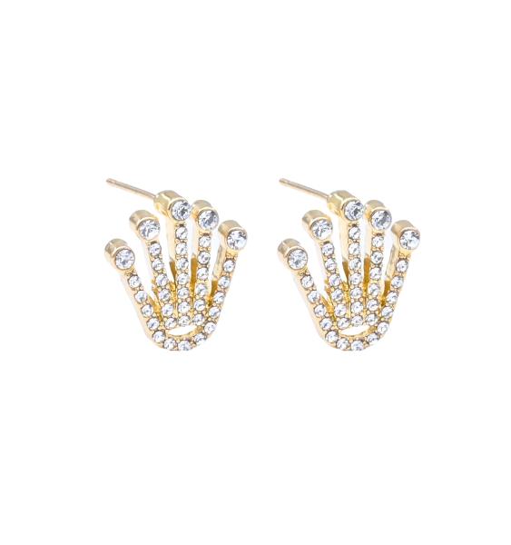 Rhinestone Crown Stud Earrings