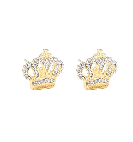 Rhinestone Crown Stud Earrings