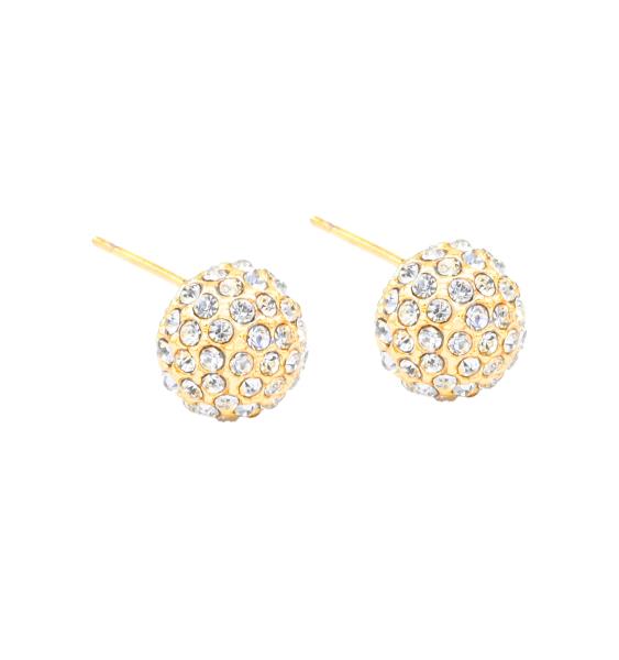 Rhinestone Pave Ball Stud Earrings