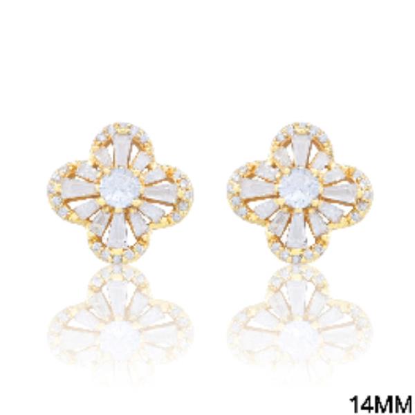 CZ  Stud Earrings 14mm