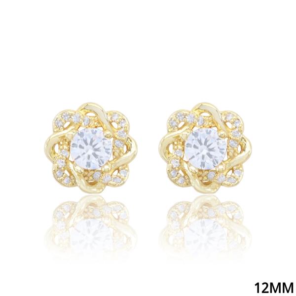 Flower Stud CZ Earring