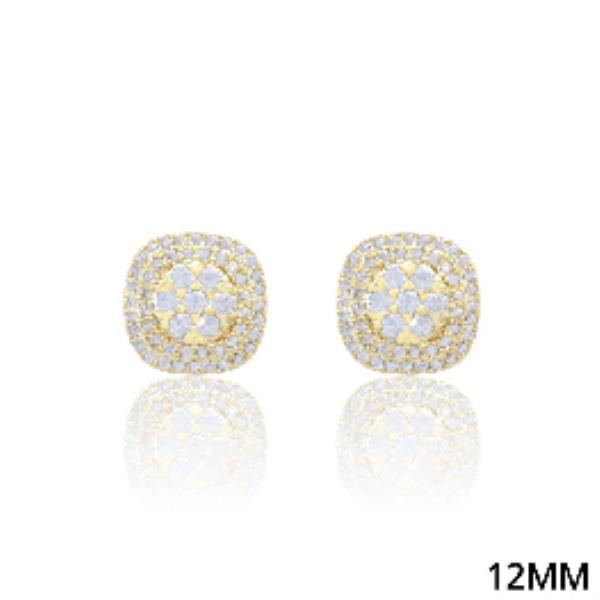 Round Embellished Floral CZ Earring