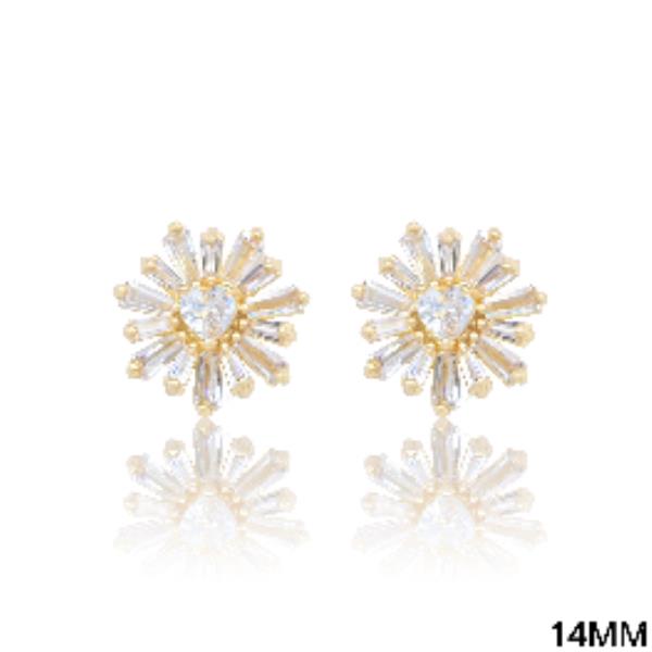 CZ Snowflake Stud Earring