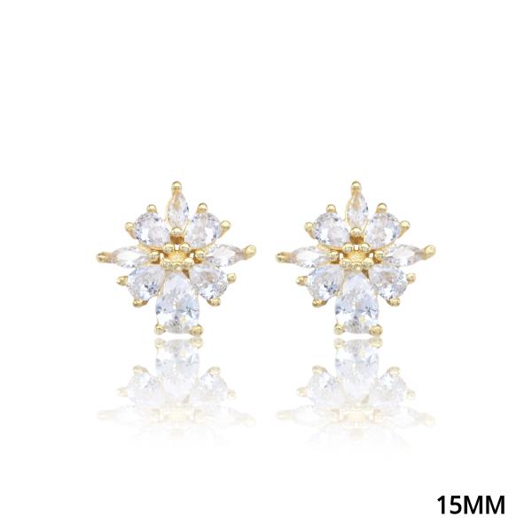 CZ Snowflake Stud Earring
