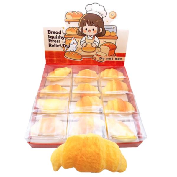 Squishy Croissant Stress Relief Toy (12 Units)