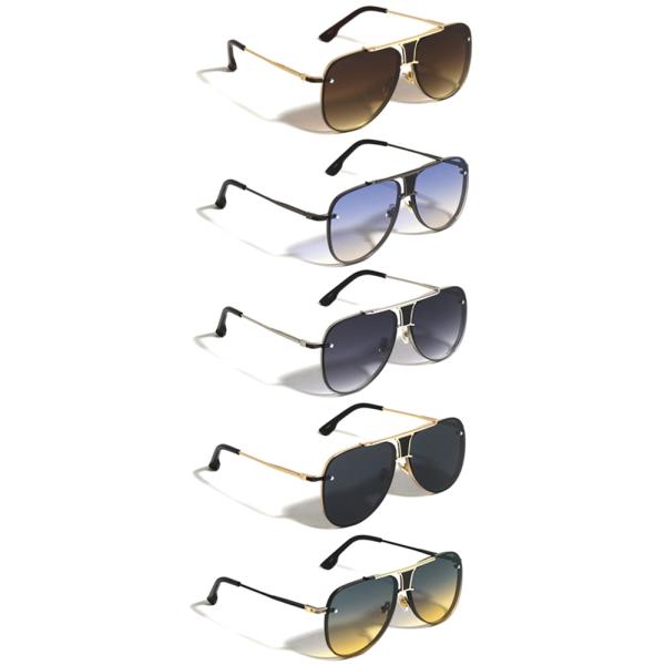 RIMLESS MODERN AVIATORS SUNGLASSES 1DZ
