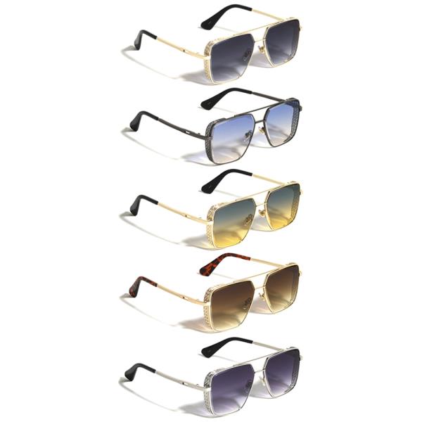 GREEK PATTER MODERN SQUARE AVIATORS SUNGLASSES 1DZ