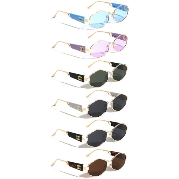 GEOMETRIC METAL FASHION SUNGLASSES 1DZ