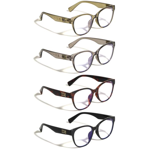 BLUE LIGHT OVERSIZED CAT EYE SUNGLASSES 1DZ