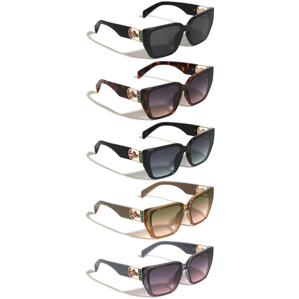 GEOMETRIC FASHION CAT EYE BEE SUNGLASSES 1DZ