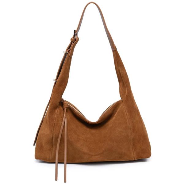 SLOUCHY SUEDE KELSEA SHOULDER HOBO BAG