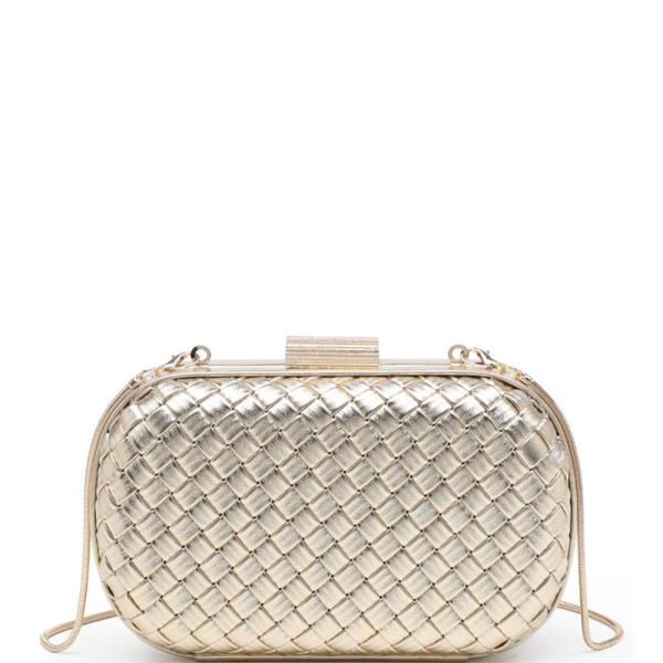 WOVEN TEXTURED ROSLYN EVENING CLUTCH BAG