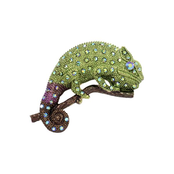 Rhinestone Chameleon Brooch