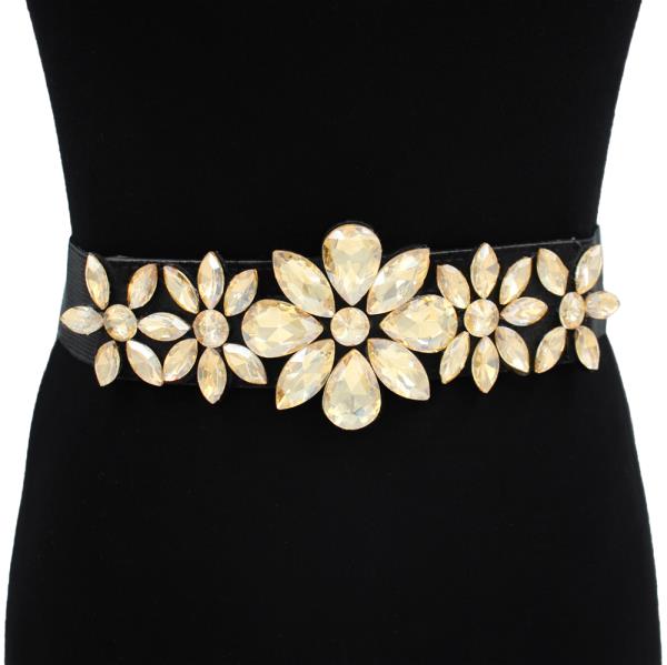 Crystal Flower Stretch Belt