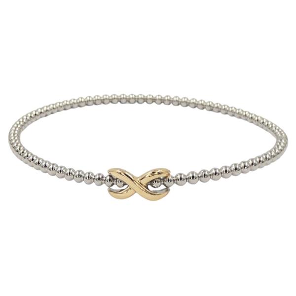 Two Tone X Bangle Bracelet