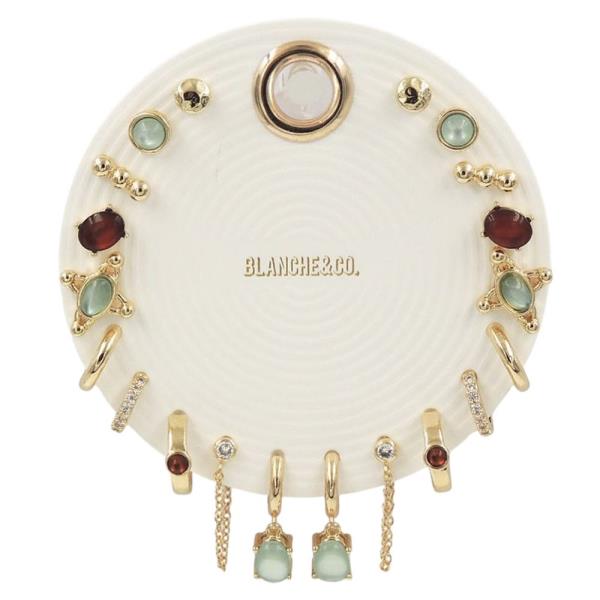 Multi Stone Set Earrings