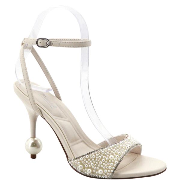 Pearl Embellished Ankle Open Toe Heel (12 Pairs)