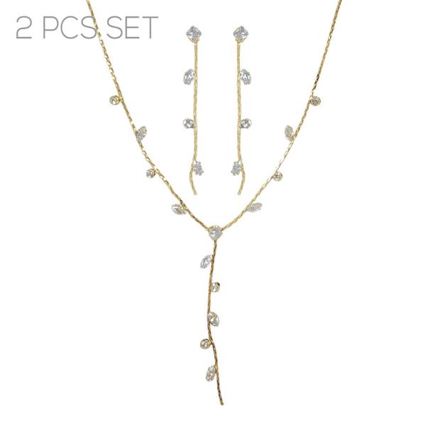 CZ MARQUISE VINE NECKLACE SET