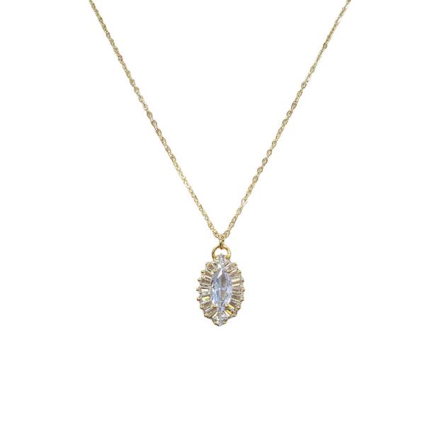 CZ MARQUISE CROSS NECKLACE