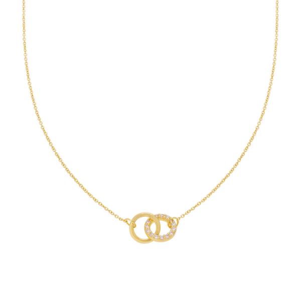 CZ INTERLOCKING CIRCLE NECKLACE