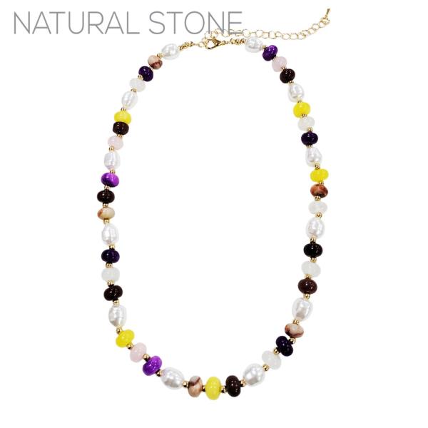 STONE PEARL BEADED NECKLACE