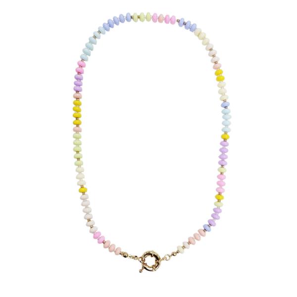 ACRYLIC BEAD RING CLASP NECKLACE