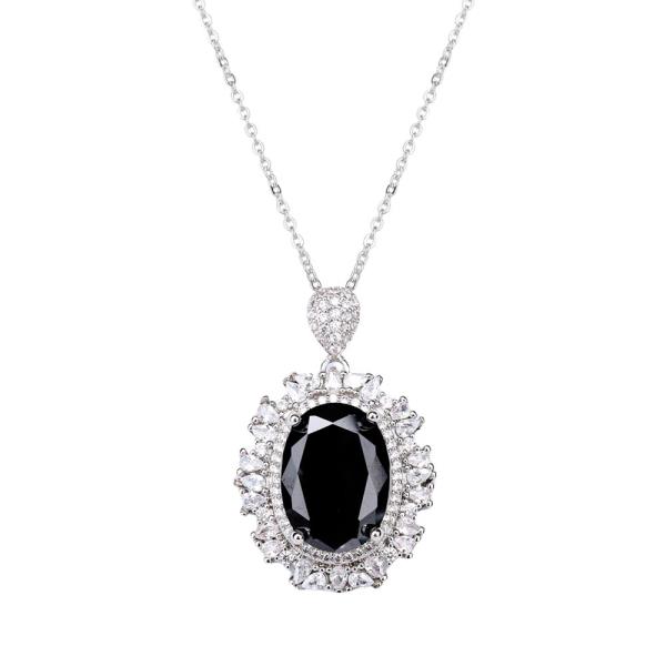 BIG OVAL PENDANT NECKLACE