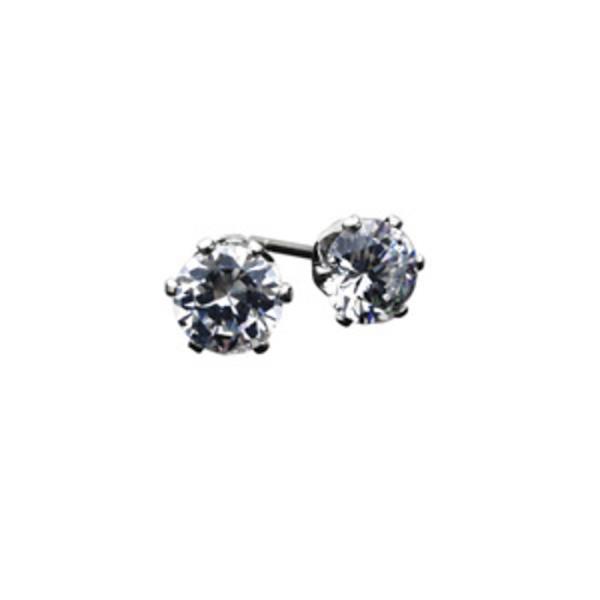 Round CZ Stud Earring