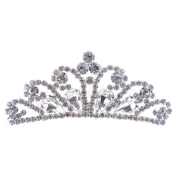 Rhinestone Teardrop Crown Tiara