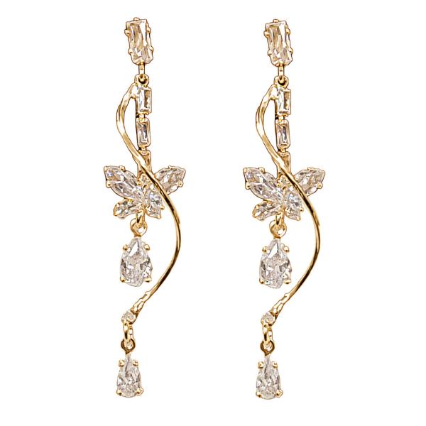 CZ Butterfly Twisting Earring