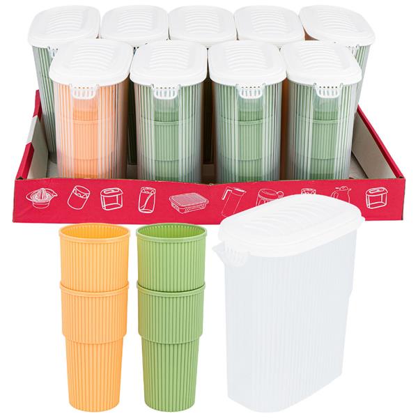 HEREVIN PLASTIC WATER JUG SET W TUMBLER