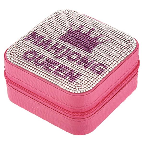 Rhinestone Crown Zip Jewelry Box