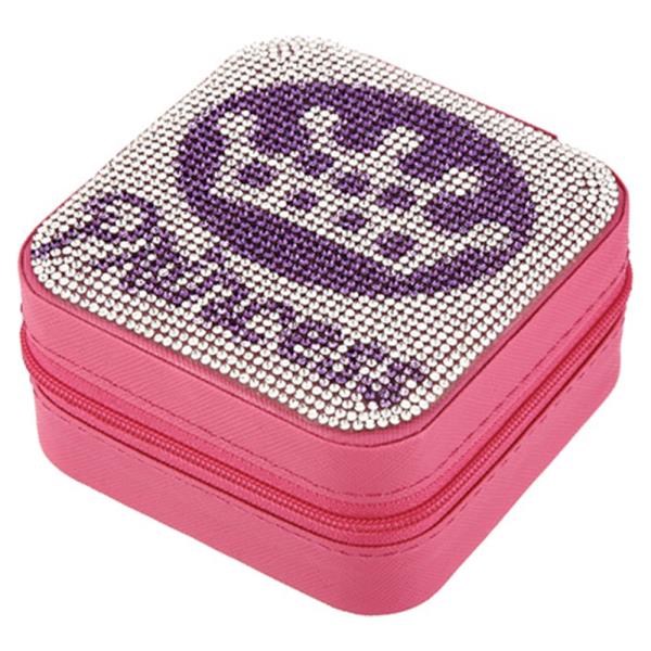 Rhinestone Zip Travel Jewelry Box