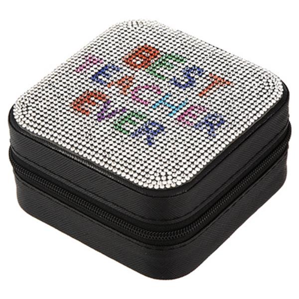 Rhinestone Zipper Travel Jewelry Case