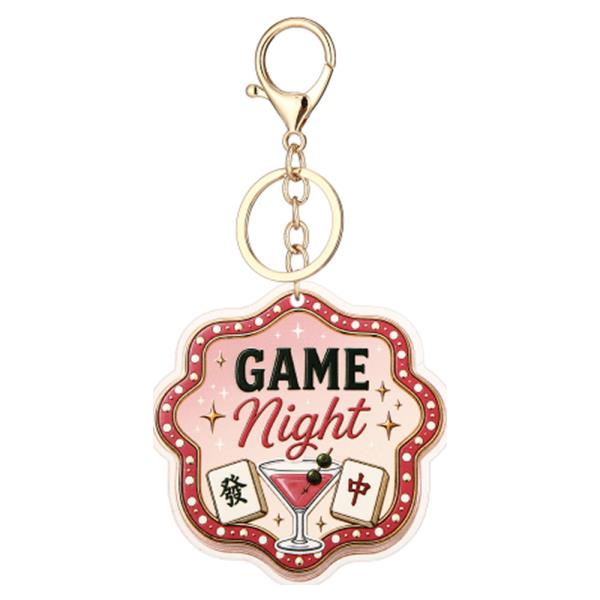 Game Night Mahjong Martini Keychain
