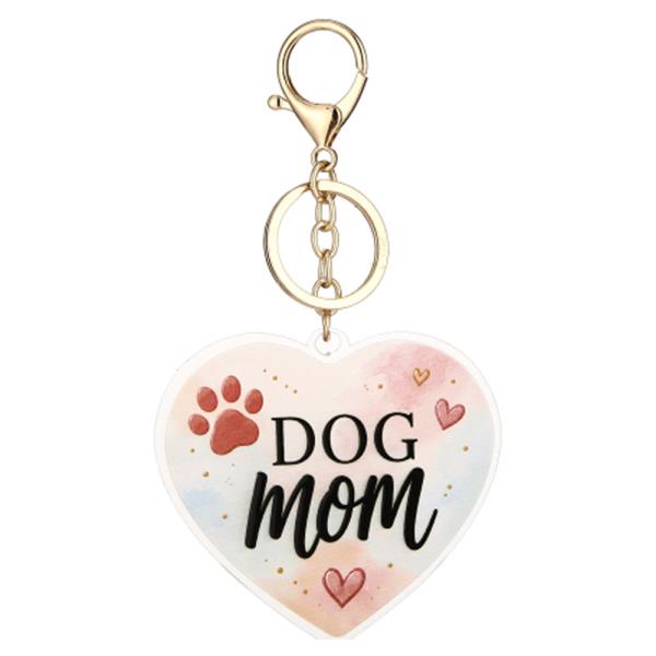 Dog Mom Heart Key Chain