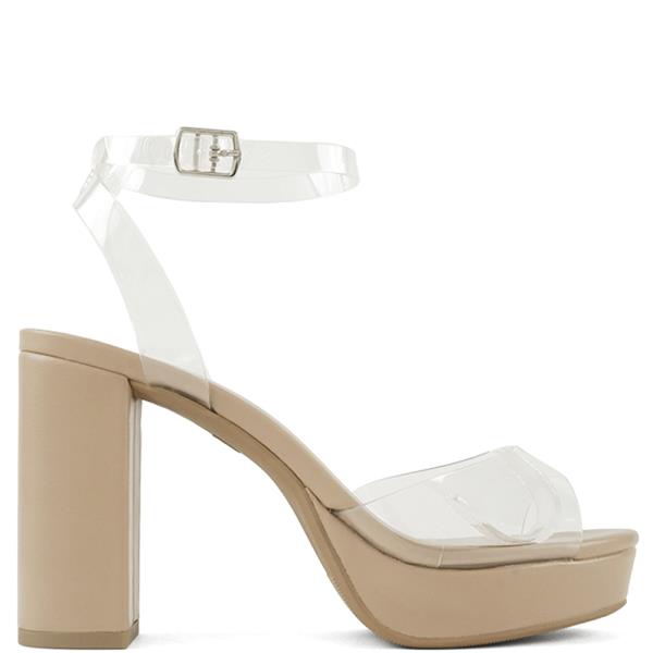 Open Toe Ankle Clear Strap Block Heel (12 Pairs)