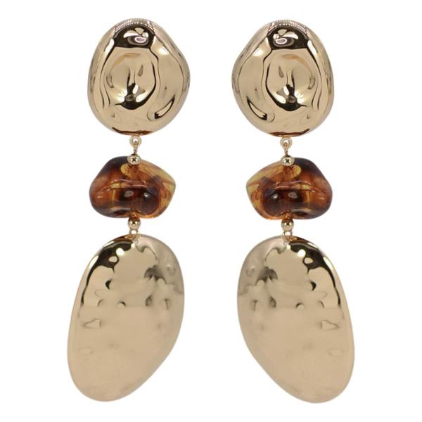 Metal Drop Resin Bead Earring