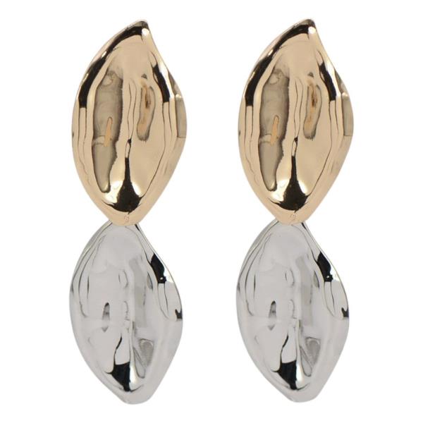 Double Metal Leaf Dangle Earring