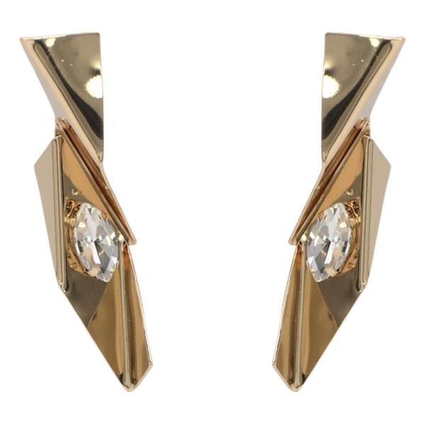 Folded Metal Post Earring