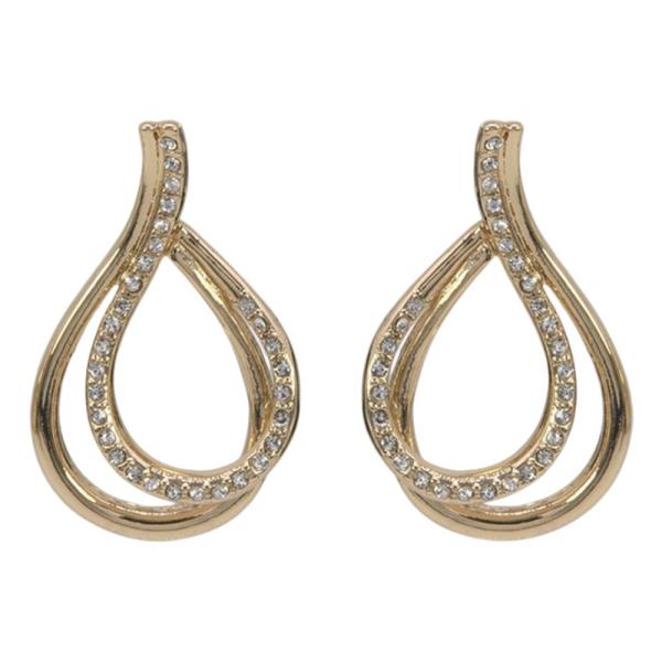 Metal Rhinestone Post Earring