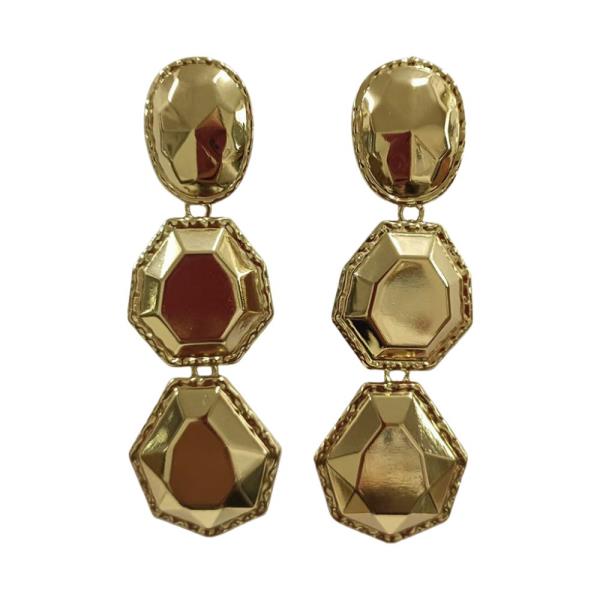 Triple Metal Drop Dangle Earring