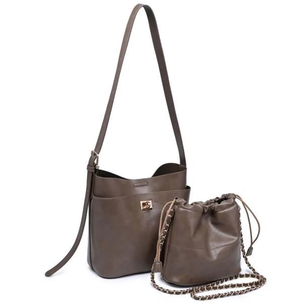 2in1 Margaux Shoulder Bucket Bag W Crossbody Set